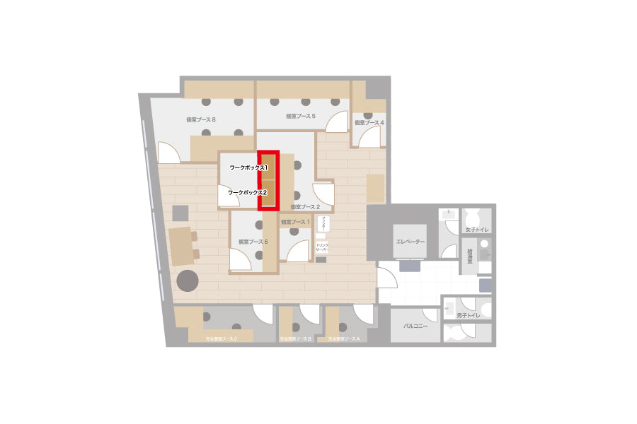 【月額会員様専用】4F ワークボックス（部屋指定なし）【平日 9:00～18:00】
